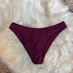 Zaful Maroon Bikini Bottom - Classic High-Cut Swim